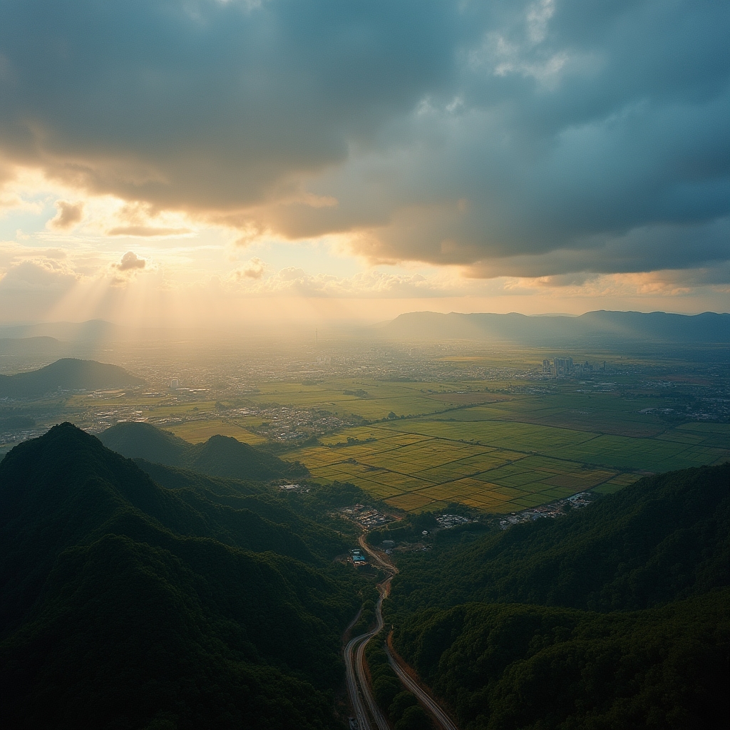 Cali city and Valle del Cauca economic activity with industrial and agricultural landscape