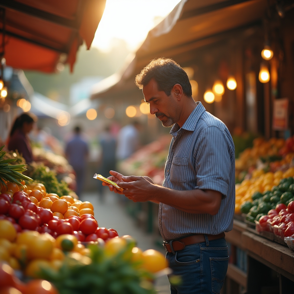 Colombian market and consumer goods representing inflation dynamics